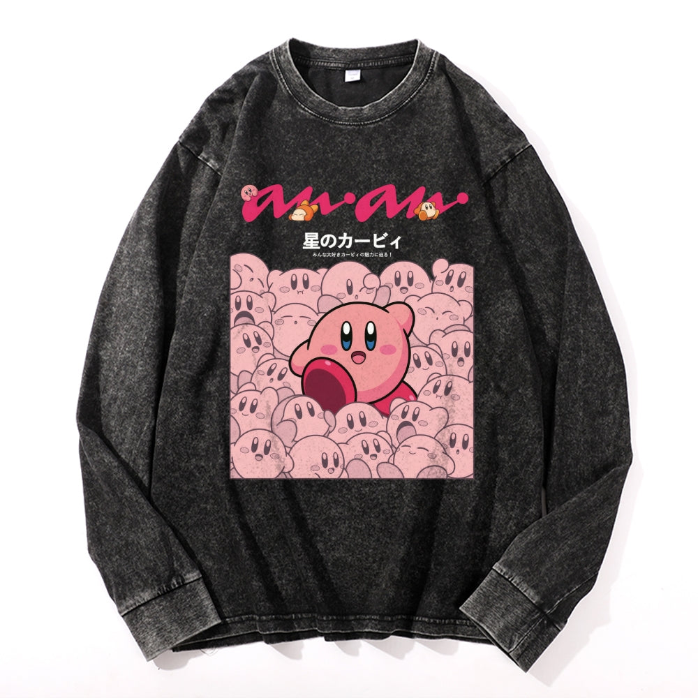 Kirby Vintage Cotton Wash Crewneck Long-Sleeve T-Shirt