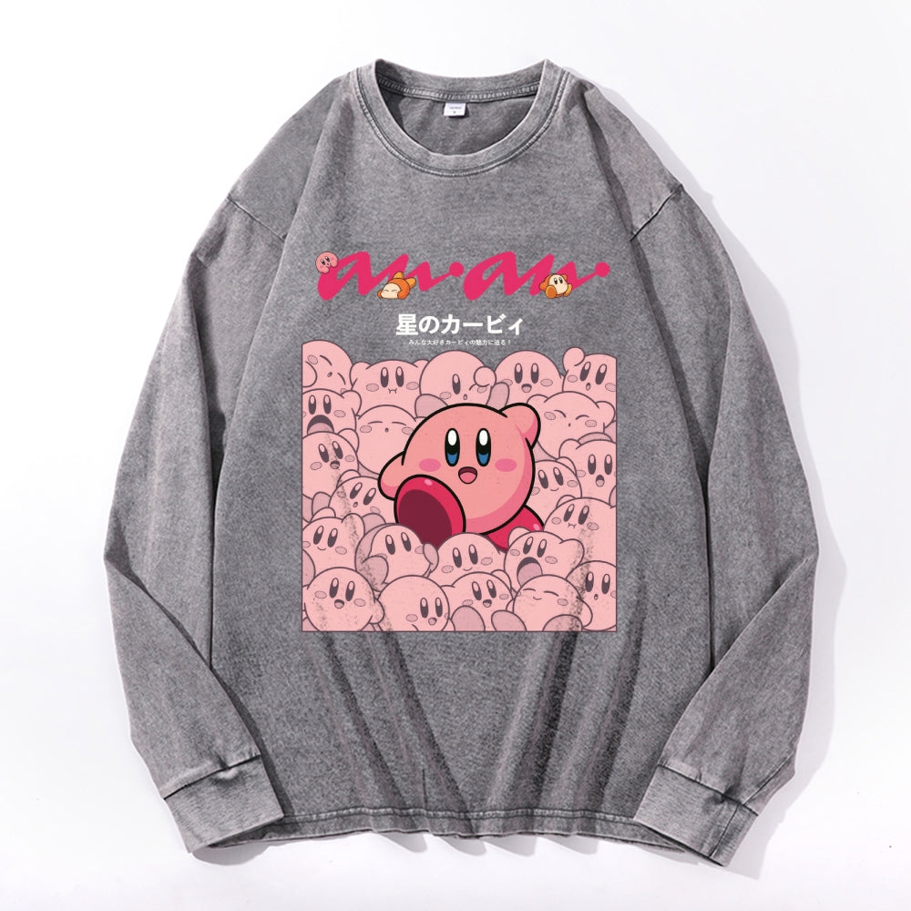 Kirby Vintage Cotton Wash Crewneck Long-Sleeve T-Shirt