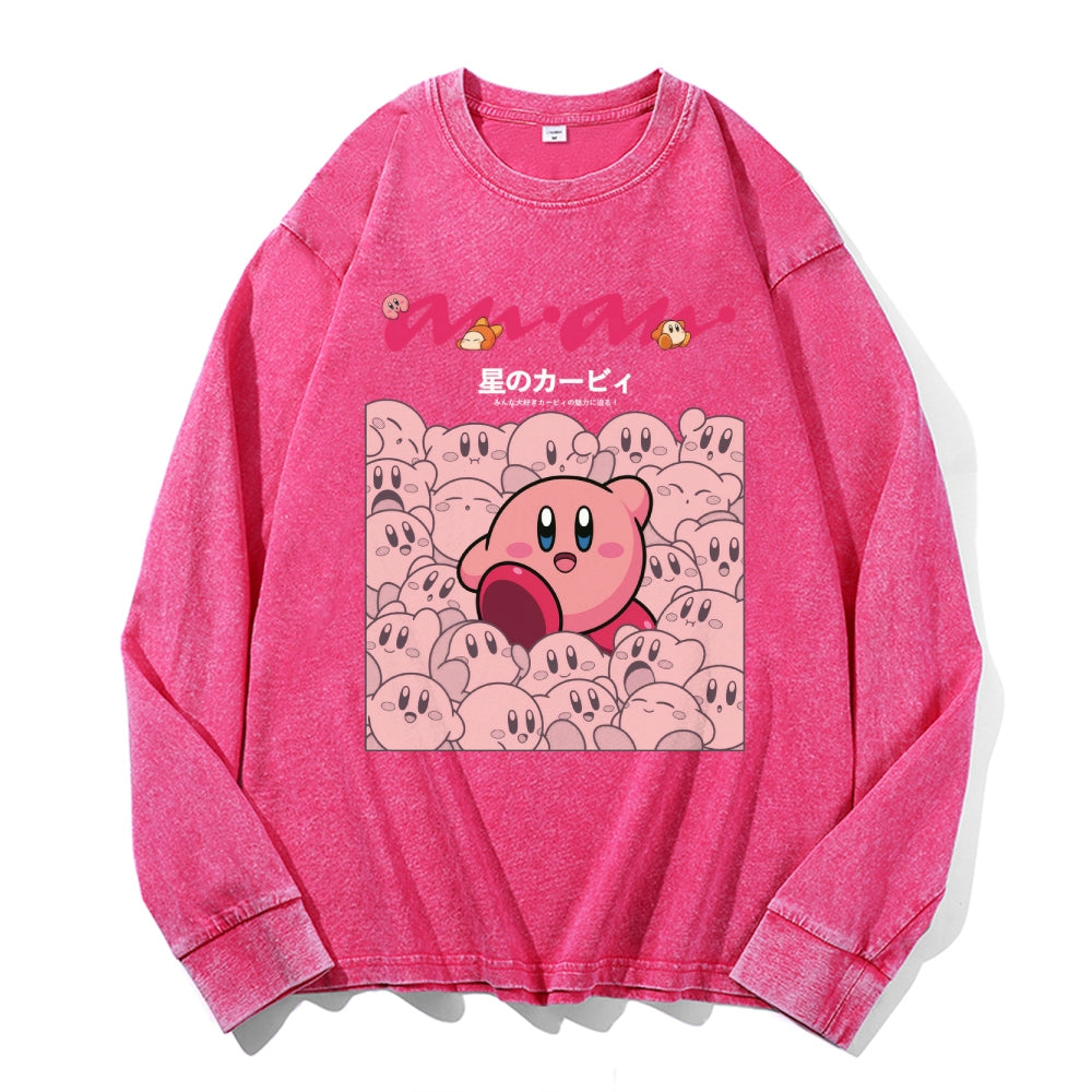 Kirby Vintage Cotton Wash Crewneck Long-Sleeve T-Shirt
