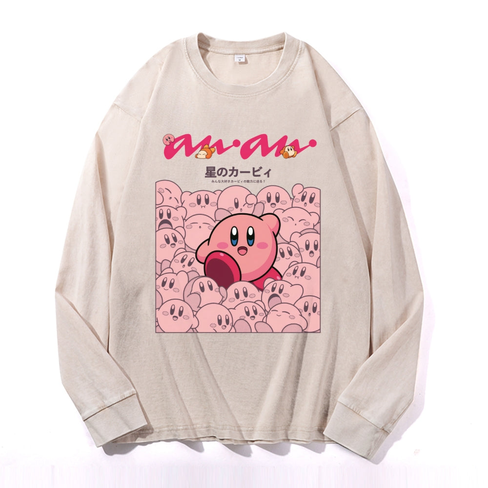 Kirby Vintage Cotton Wash Crewneck Long-Sleeve T-Shirt