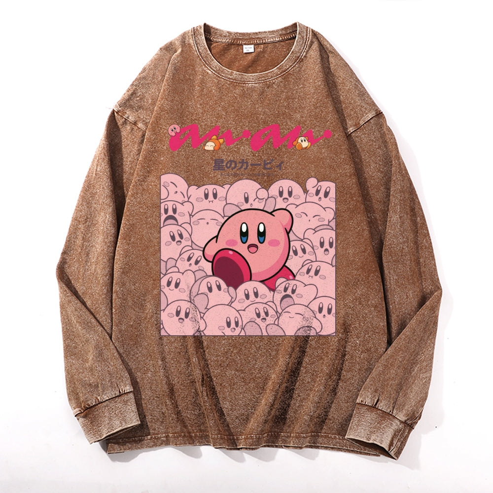 Kirby Vintage Cotton Wash Crewneck Long-Sleeve T-Shirt