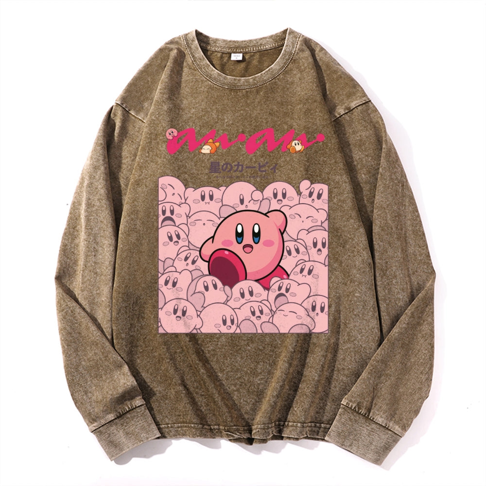 Kirby Vintage Cotton Wash Crewneck Long-Sleeve T-Shirt