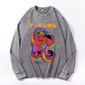 Snake Vintage Cotton Wash Crewneck Long-Sleeve T-Shirt