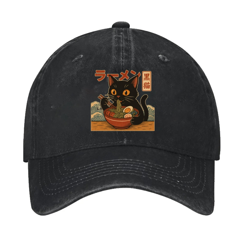 Cat Ramen Vintage Cotton Cap