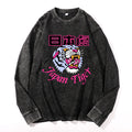 Japan Tiger Vintage Cotton Wash Crewneck Long-Sleeve T-Shirt
