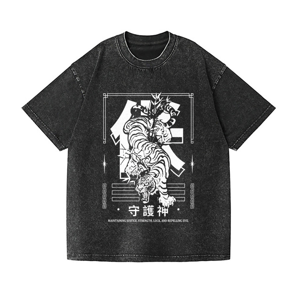 Tiger Vintage Wash Japanese Design T-Shirt