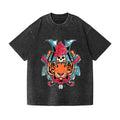 Tiger Samurai Vintage Wash Japanese Design T-Shirt