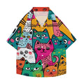 Colorful Cat Japanese Style Camp Shirt