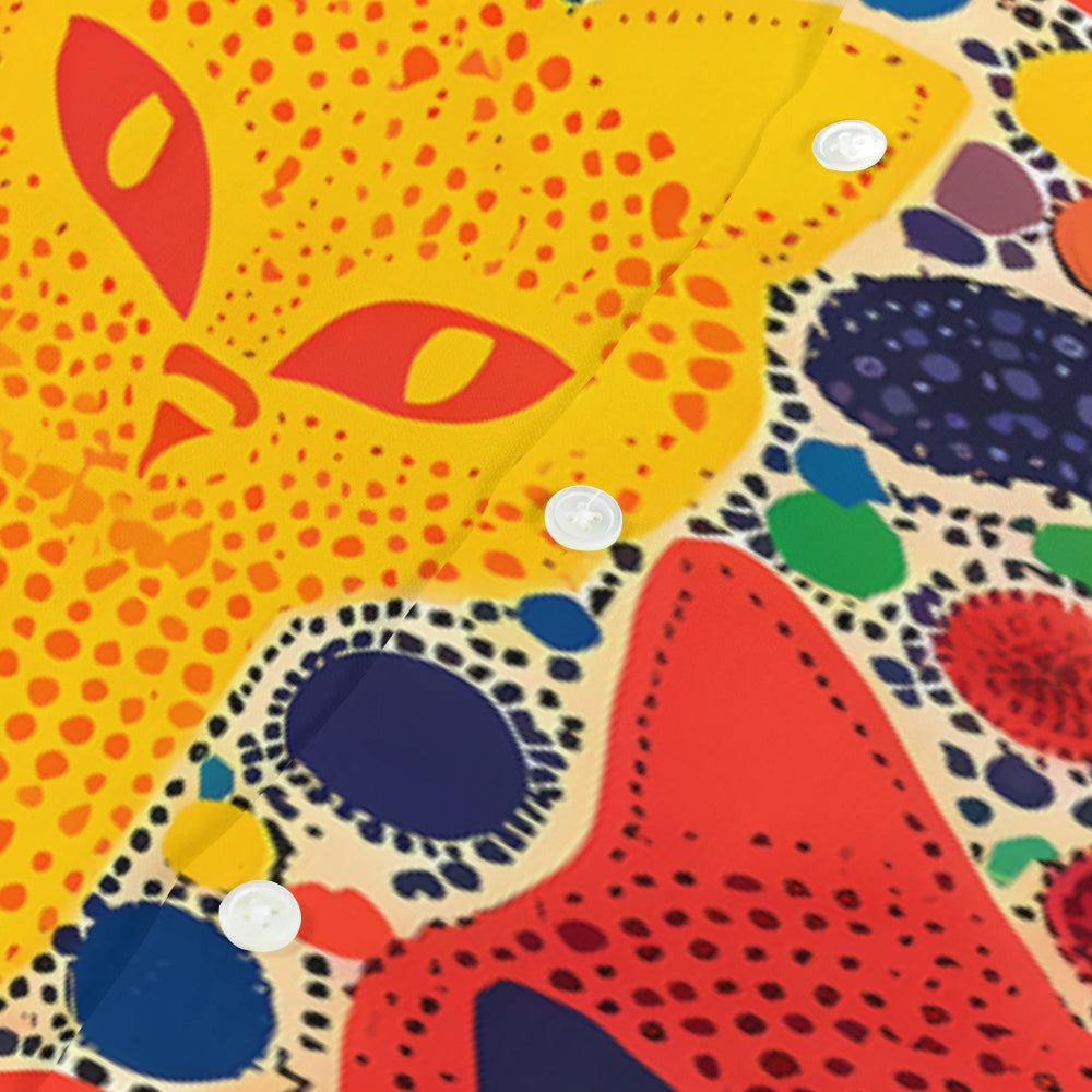 Yayoi Kusama Cat Japanese Style Camp Shirt