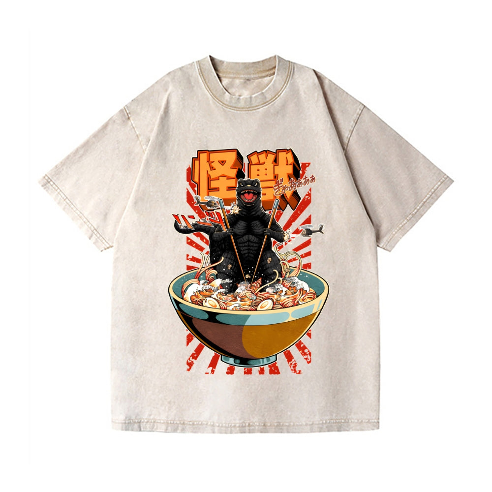 Monster kaiju Vintage Wash Japanese Design T-Shirt