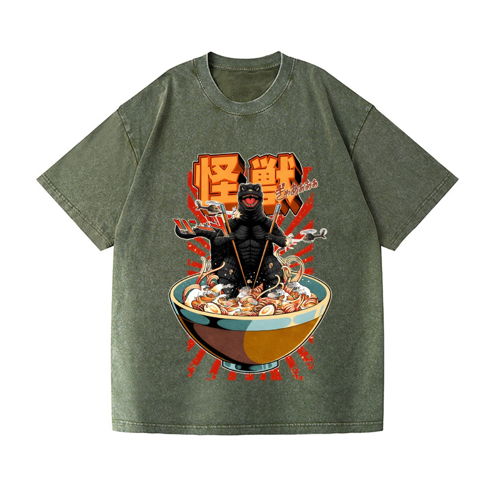Monster kaiju Vintage Wash Japanese Design T-Shirt