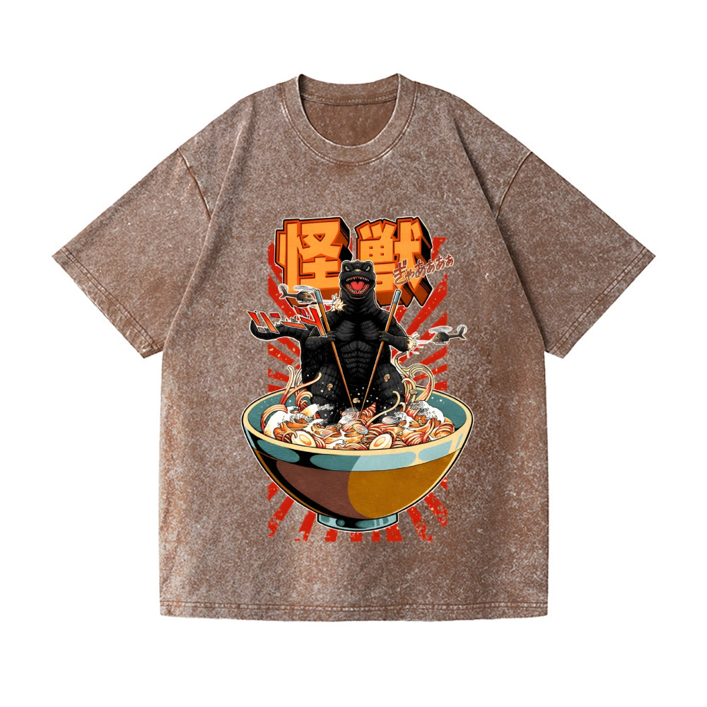 Monster kaiju Vintage Wash Japanese Design T-Shirt