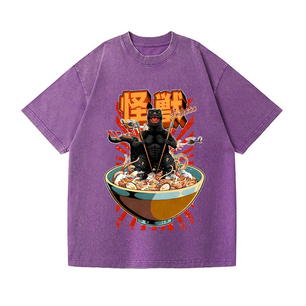 Monster kaiju Vintage Wash Japanese Design T-Shirt