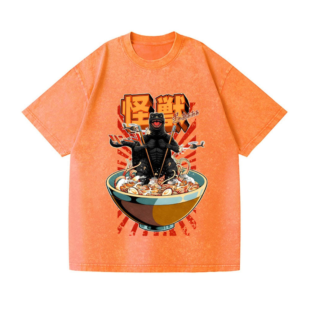 Monster kaiju Vintage Wash Japanese Design T-Shirt