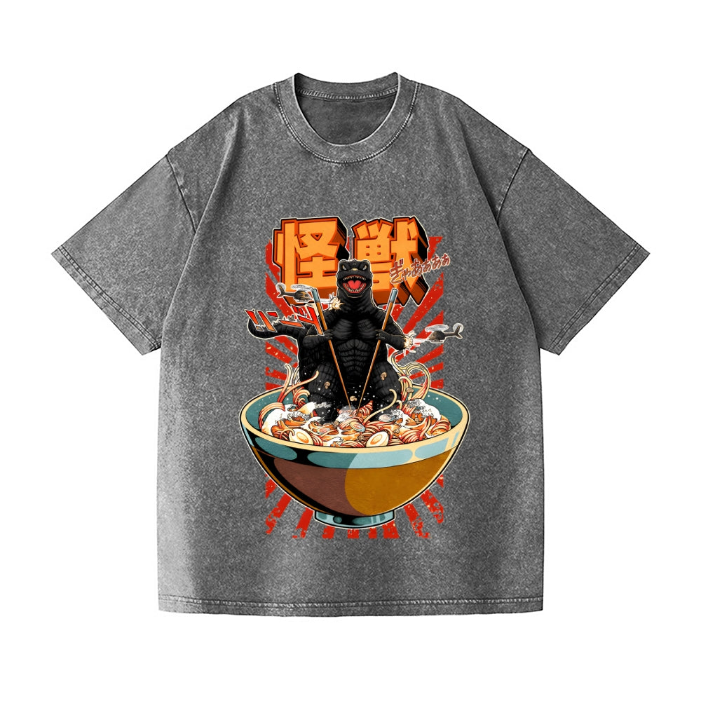 Monster kaiju Vintage Wash Japanese Design T-Shirt