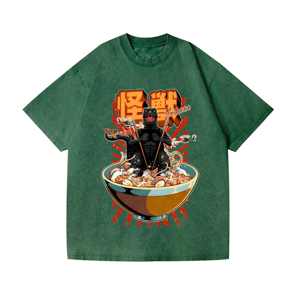 Monster kaiju Vintage Wash Japanese Design T-Shirt