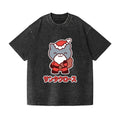Christmas Cat Vintage Wash Japanese Design T-Shirt