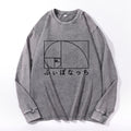 Fibonacci Vintage Cotton Wash Crewneck Long-Sleeve T-Shirt
