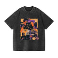 Halloween Black Cat Vintage Wash Japanese Design T-Shirt