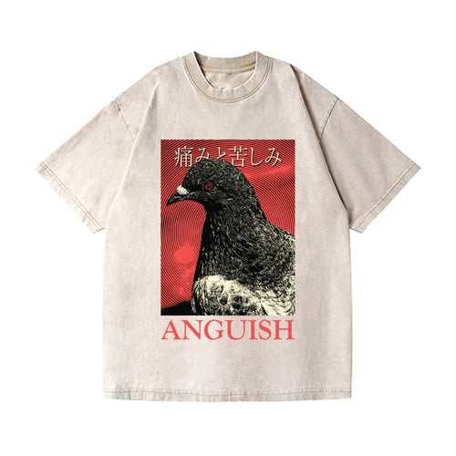 Anguish Pigeon Vintage Wash Japanese Design T-Shirt