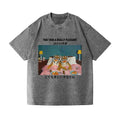Tiger Pizza Vintage Wash Japanese Design T-Shirt