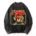Daruma Robotics Vintage Cotton Wash Crewneck Long-Sleeve T-Shirt