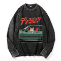 Racing Car Vintage Cotton Wash Crewneck Long-Sleeve T-Shirt