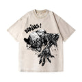 Halloween Skeleton Vintage Wash Japanese Design T-Shirt