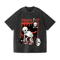Halloween Skeleton Vintage Wash Japanese Design T-Shirt