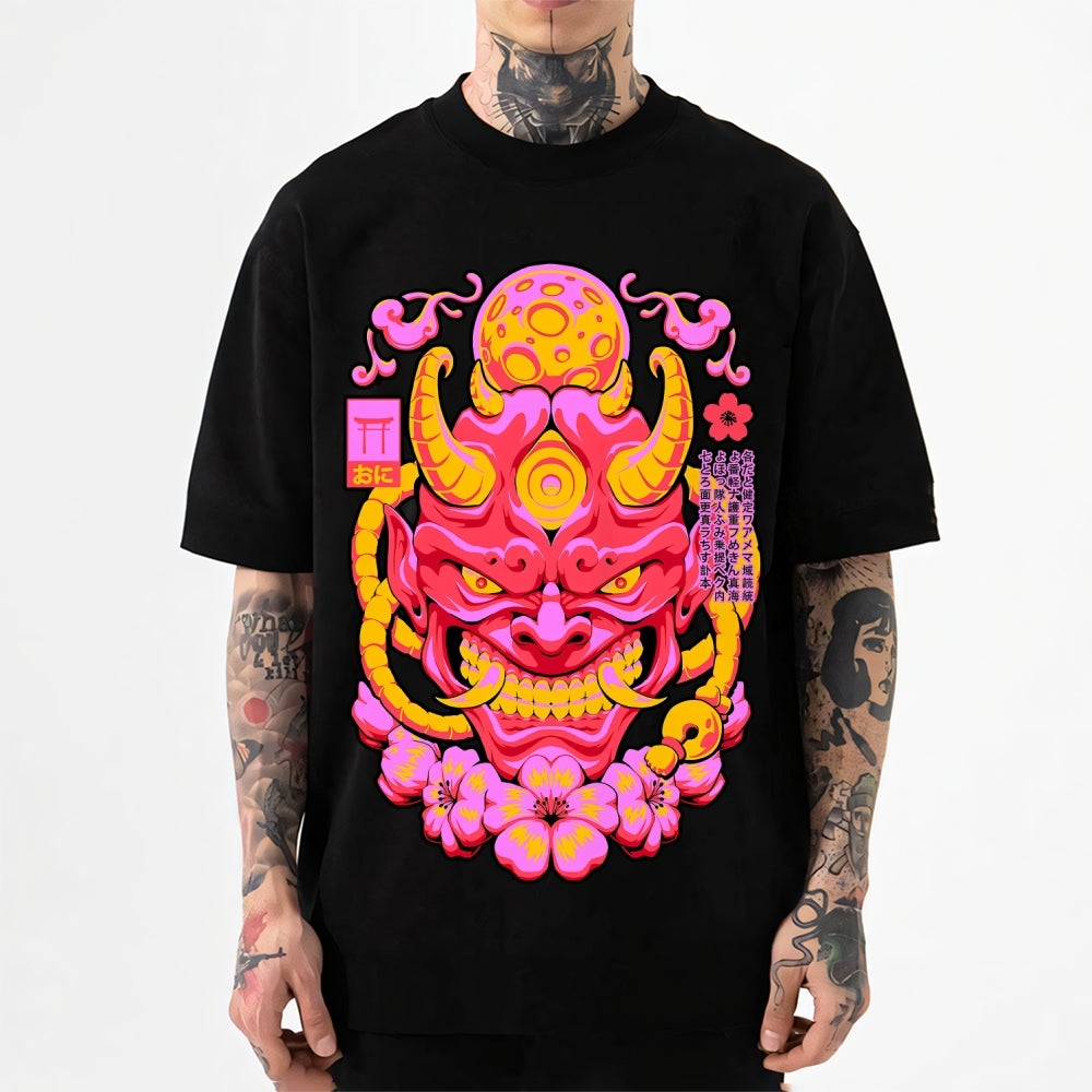 Red Yokai Mask Japanese Style Classic Tee