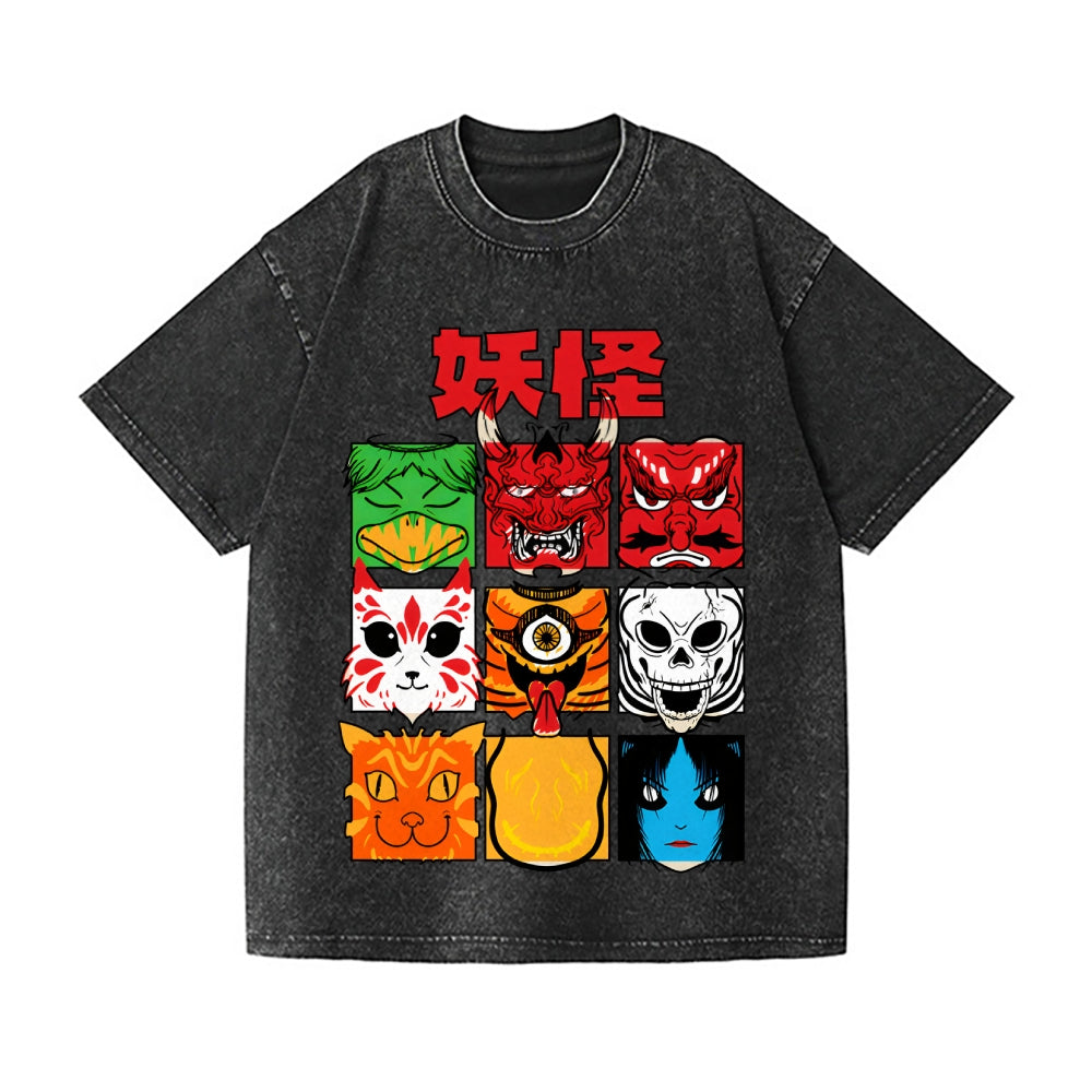 Yokai Vintage Wash Japanese Design T-Shirt