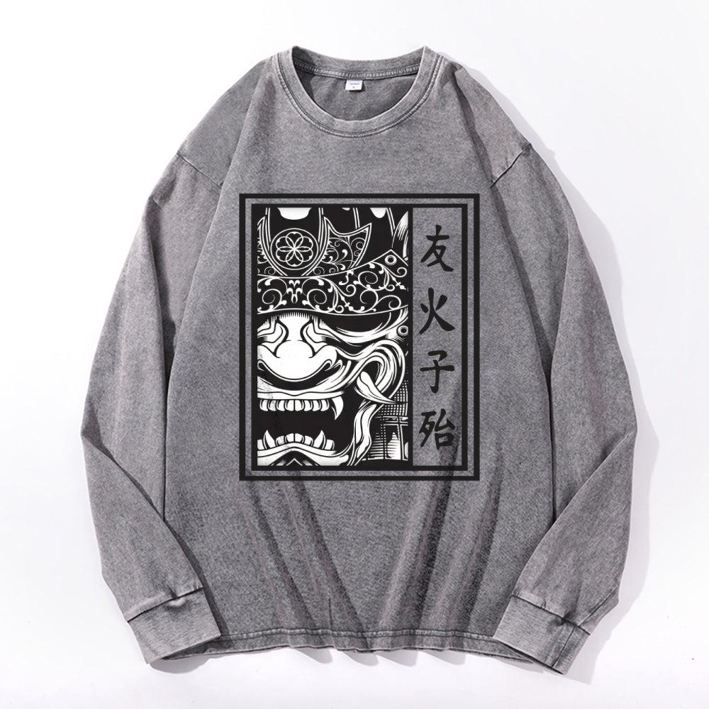 Primitive Bronze Quickblade Vintage Cotton Wash Crewneck Long-Sleeve T-Shirt