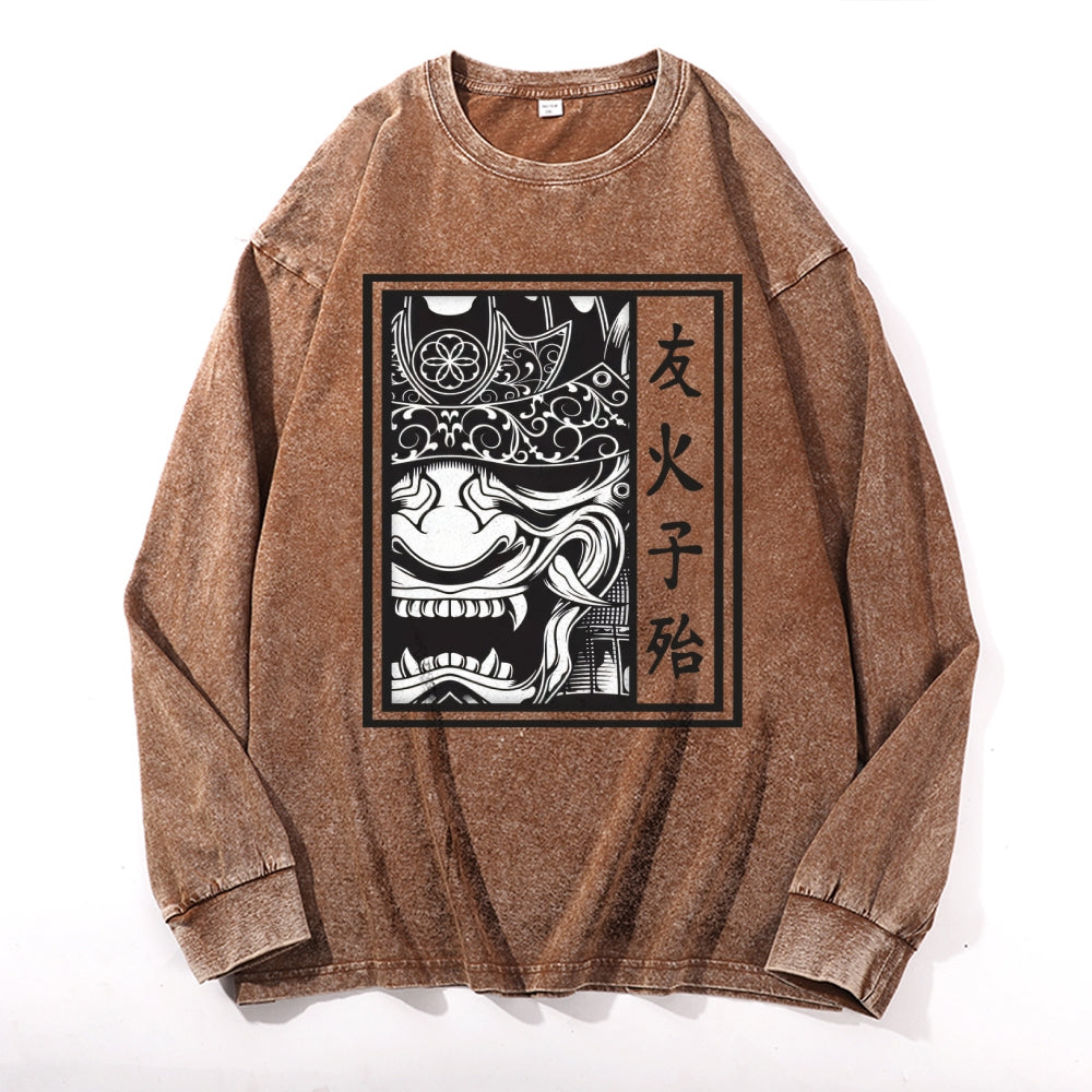 Primitive Bronze Quickblade Vintage Cotton Wash Crewneck Long-Sleeve T-Shirt