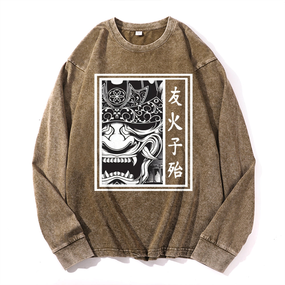 Primitive Bronze Quickblade Vintage Cotton Wash Crewneck Long-Sleeve T-Shirt