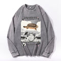 Ghibli Totoro Vintage Cotton Wash Crewneck Long-Sleeve T-Shirt