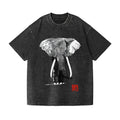 Elephant Vintage Wash Japanese Design T-Shirt