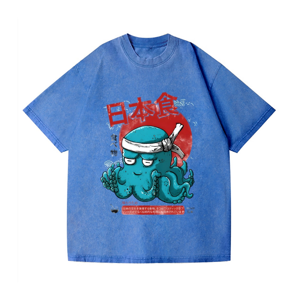 Octopus Vintage Wash Japanese Design T-Shirt
