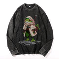 Sapo Peregrino Vintage Cotton Wash Crewneck Long-Sleeve T-Shirt
