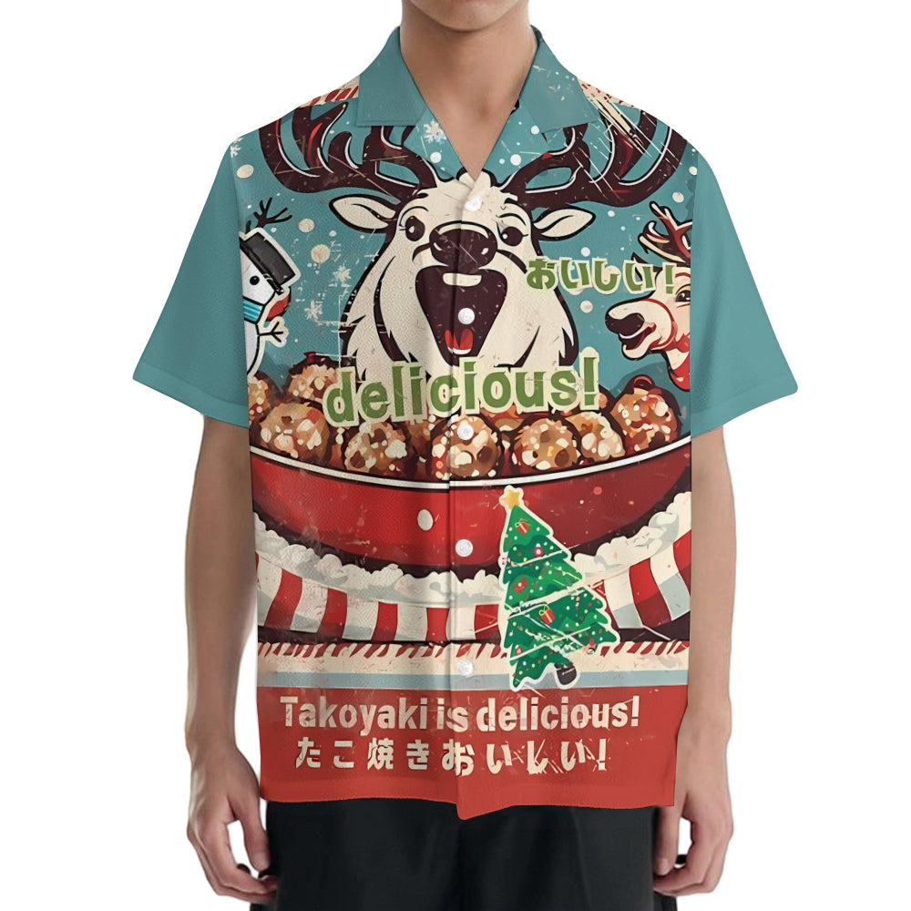 Christmas Reindeer Japanese Style Camp Shirt
