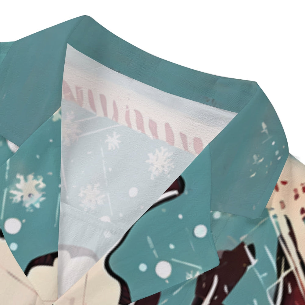 Christmas Reindeer Japanese Style Camp Shirt