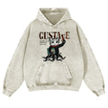 Octopus Black Cat Vintage Washed Thick Cotton Hoodie