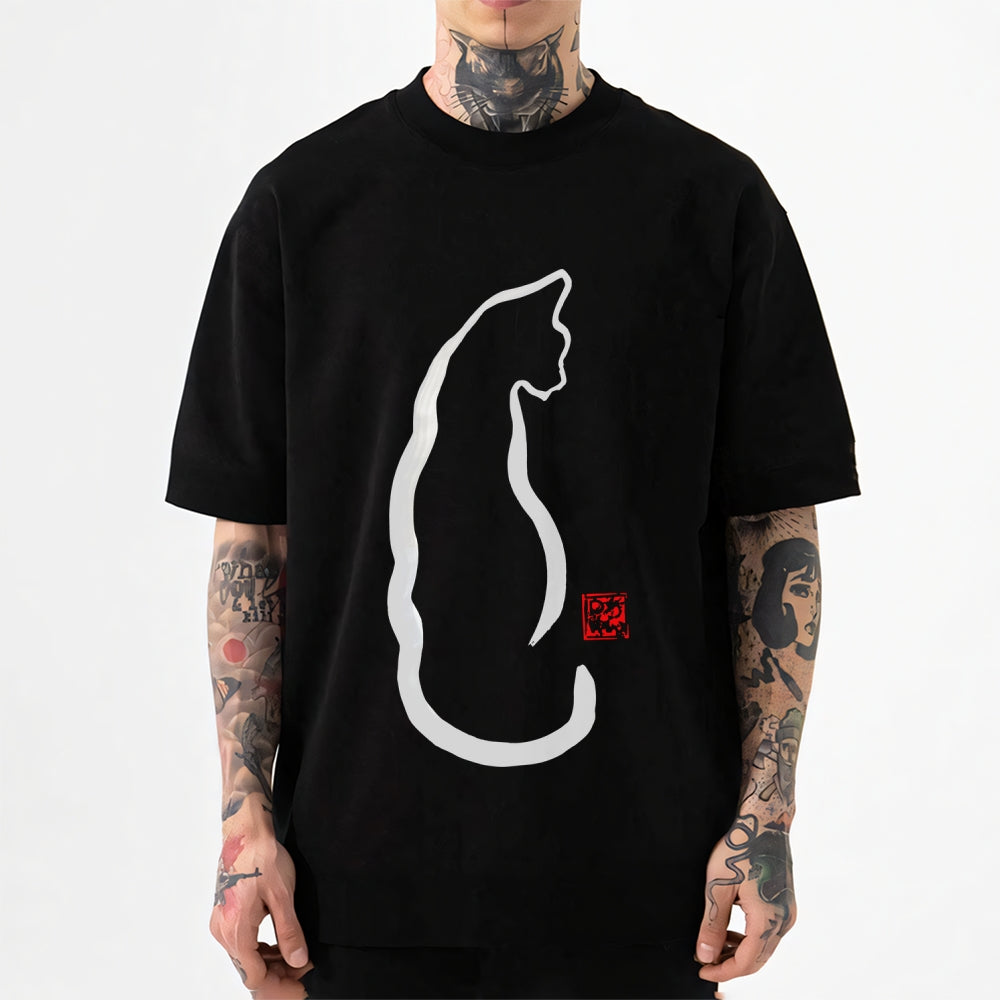 Line Cat Japanese Style Classic Tee