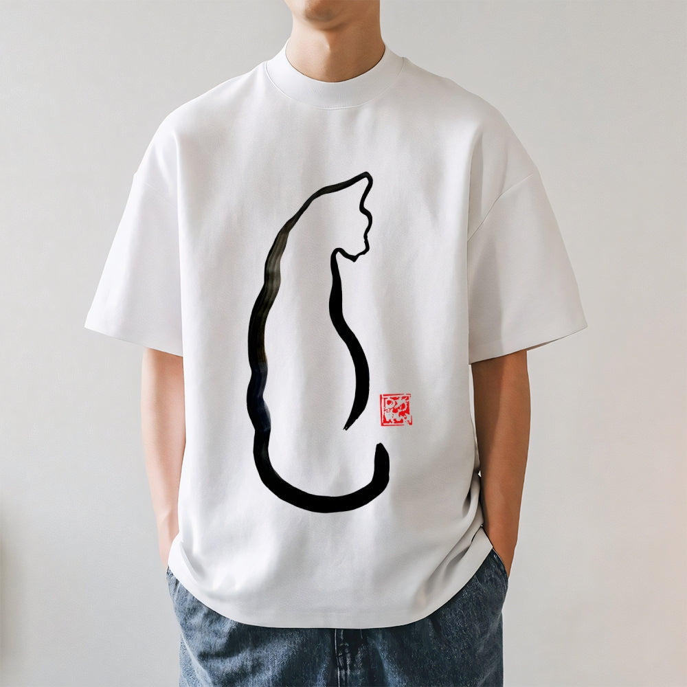 Line Cat Japanese Style Classic Tee