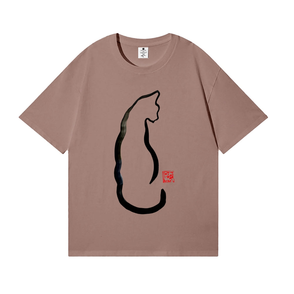 Line Cat Japanese Style Classic Tee