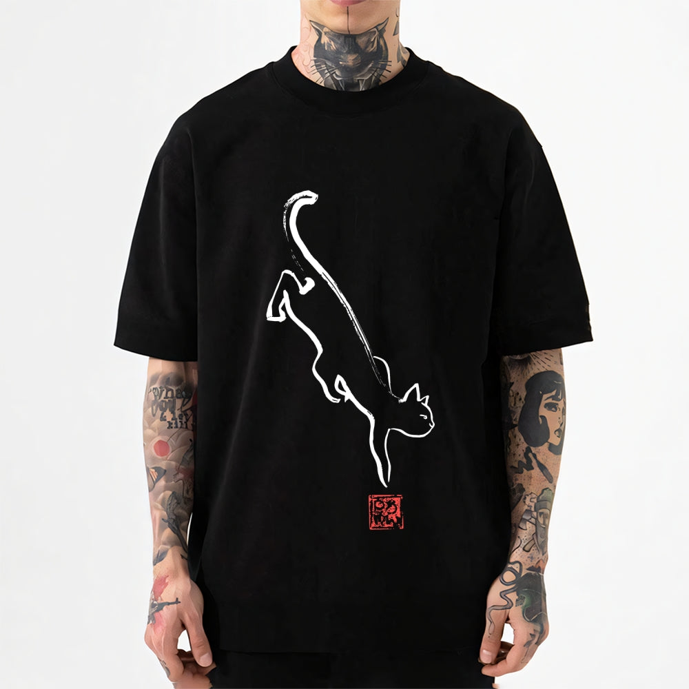 Climbing Cat Japanese Style Classic Tee