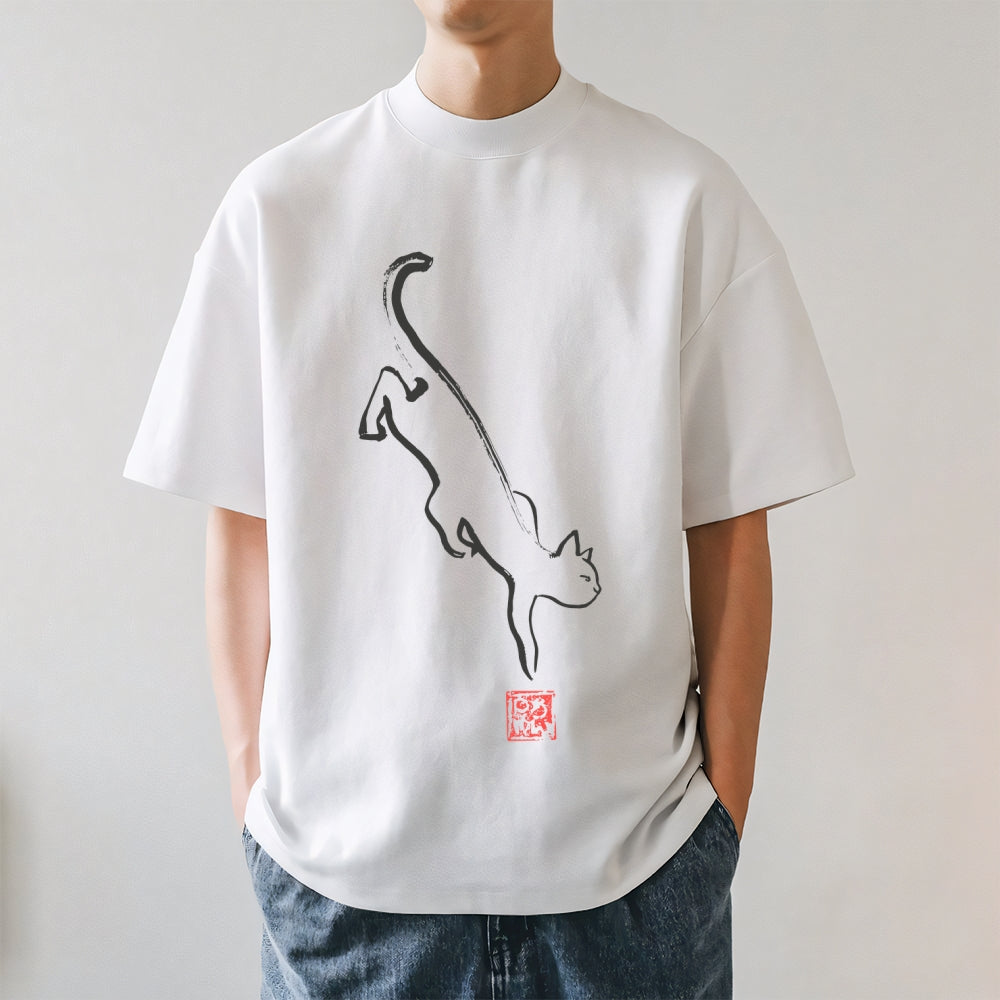 Climbing Cat Japanese Style Classic Tee