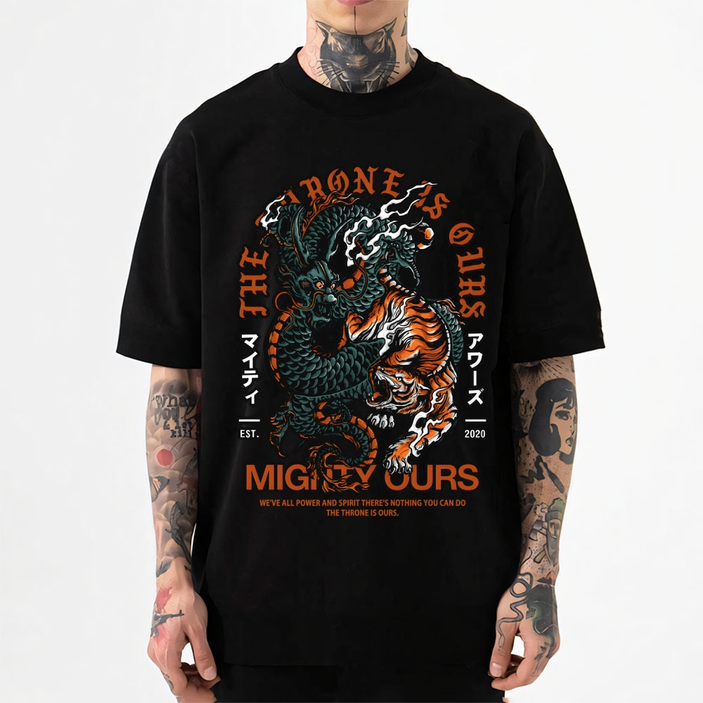 Dragon And Tiger Japanese Style Classic Tee