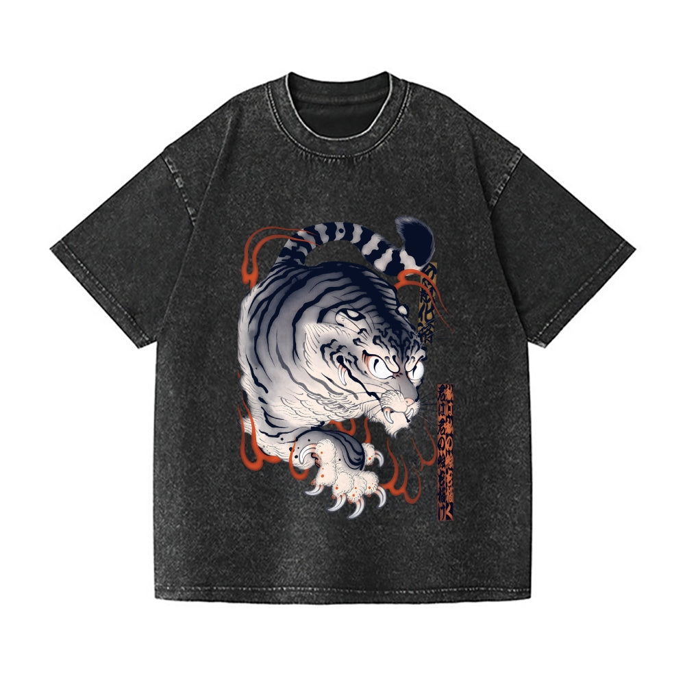 Japanese Tiger Vintage Wash Japanese Design T-Shirt
