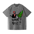 Christmas Naughty Cat Vintage Wash Japanese Design T-Shirt