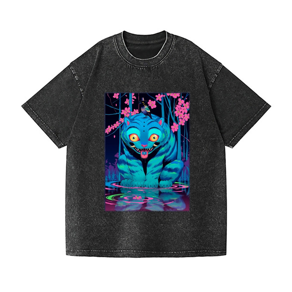 Fantasy Tiger Vintage Wash Japanese Design T-Shirt
